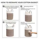 INDRESSME Tall Wicker Laundry Basket, Large Woven Clothes Hamper for Bedroom, Bathroom, Living room, Tall Nursery Hamper for Blankets, Toys, 16 x 20 inches White & Brown INDRESSME