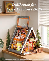 Rolife DIY Miniature House Kits A-Frame Cabin, Tiny House Mini House Building Kit for Teens, DIY Crafts for Adults, Birthday/Halloween for Parents Friends (A-Frame Cabin)