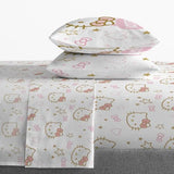 Jay Franco Sheet Set with Fitted, Flat Sheets & Pillow Cover - Ultra-Soft Bedding with Pillowcase for Room Decor, Pink - Hello Kitty, 4 Piece Full Jay Franco