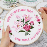 Louise Maelys Embroidery Kits for Beginners,Cross Stitch Kit for Adults,DIY Needlepoint with Easter Tulip Rose Flowers Pattern