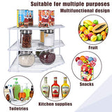 3-Tier Corner Shelf Counter and Cabinet Organizer - Steel Metal Wire - Rust Resistant - Plates, Dishes, Cabinet & Pantry Organizer - Kitchen Organization (10 x 7.5 Inch)(White) SIBAO