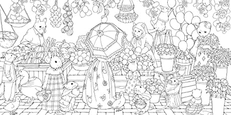 Kingdom of Curious Creatures: A Fairytale Adventure Book (Design Originals) Adult Coloring Book with 74 Line Art Designs of Whimsical Scenes and Personified Animals in a Charming and Magical Setting Design Originals