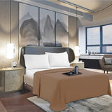 Mocassi California King Flat Sheet - Hotel Luxury 1800 Premier Cooling Bedding Sheet - Softest Sheets - Wrinkle, Fade, Stain Resistant - 1 Single Top Flat Sheet, Cali King, Taupe Mocassi