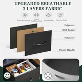 Nightstand, Small 2 Drawer Dresser End Table Bedside Furniture, Wooden Top Fabric Bins for Bedroom, Closet, Entryway, Dorm, 11.8" D x 18" W x 20", Black SageNest