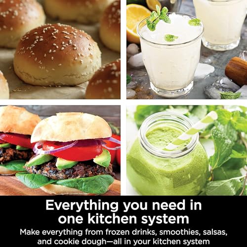 Ninja Blender and Food Processor Combo, Foodi Power Blenders For Kitchen and Personal Size, Smoothie Maker, 6 Functions for Bowls, Spreads, Shakes, 72-oz. Glass Pitcher & To-Go Cups, Silver SS401 Ninja