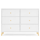Delta Children Essex 6 Drawer Dresser, Bianca White/Natural Delta Children