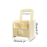 HAN SHENG Wooden Jewelry Organizer Box with Mirror Jewelry Storage Case Small Jewelry Box Gift Box Unfinished Wood Craft Storage Container for Necklace Earring Rings Storage HAN SHENG