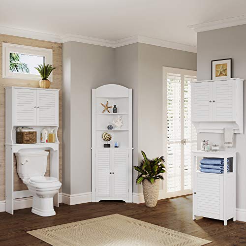 RiverRidge Ellsworth Collection Tall Corner Cabinet, White RiverRidge