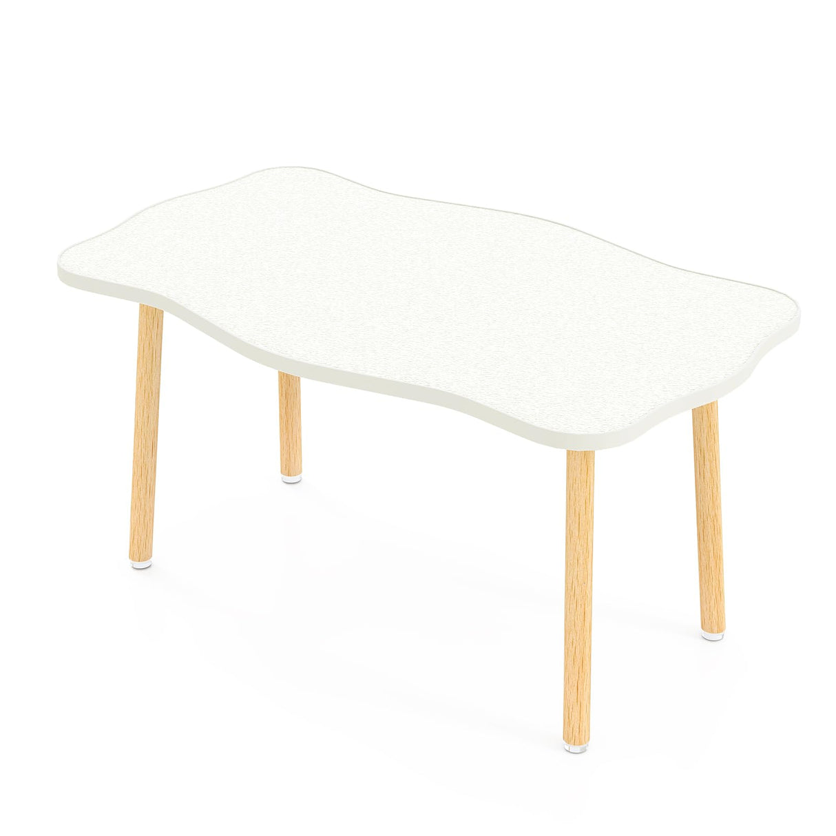 Funecy Cookie Coffee Table Low Table with 4 Solid Wood Sturdy Legs, Floor Table Desk for Sitting on The Floor, Storage and Living Room Furniture (White) Funecy