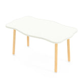 Funecy Cookie Coffee Table Low Table with 4 Solid Wood Sturdy Legs, Floor Table Desk for Sitting on The Floor, Storage and Living Room Furniture (White) Funecy