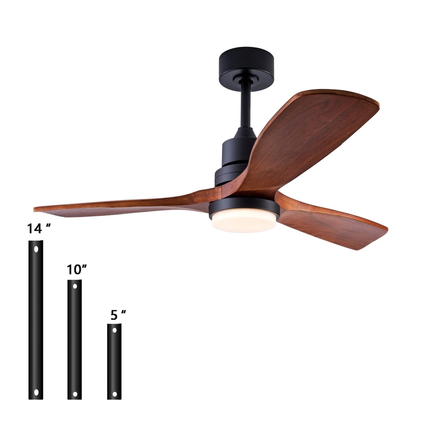 36" Ceiling Fan [with Lighting Remote Control], Indoor Outdoor Modern Wooden Ceiling Fan [with 3 Solid Wood Blades] for Kids' Rooms, bedrooms, Offices and More.…