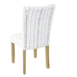 HomePop Classic Parsons Dining Chair -Blue Farmhouse Stripe (Set of 2) HomePop