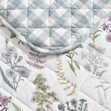Eddie Bauer - Twin Quilt Set, Reversible Cotton Bedding with Matching Sham, Classic Floral Home Decor with Plaid Reverse (Flower Field Green, Twin) Eddie Bauer