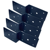 4 PCS Heavy Duty Steel Z Brackets 6" Post to Beam Support,Double Angle Channel Profile Corner Brace for Wood Shelves Fixing Lumber Connector Pergola Hardware Brackets,Thickness 3mm and Black Jouray