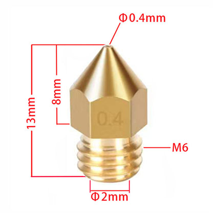 BlingKingdom 5pcs 0.4mm 3D Printer Brass Nozzles Compatible with most 3D printers, such as Creality Ender 3 Pro, Ender 5, Anet A8, Anet A6, Prusa i3, MK8 Makerbot, Tevo Tarantula, Creality CR - WoodArtSupply