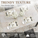 Hooseng Dining Table Set for 4, Faux Marble Small Kitchen Table Chairs Set of 4 with Luxurious Button Tufted Dinner Chairs for Kitchen and Dining (Beige) Hooseng