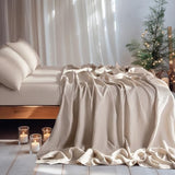 LBRO2M 100% Linen Sheet Set King Size,Bed Sheets 4 Piece Sets, Solid Color Natural Flax Bed Sheets Soft Breathable Bedding,16" Deep Pocket,All Season (King, Linen) LBRO2M