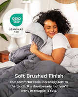 ViscoSoft Twin/Twin XL Down Alternative Comforter – All Season Cooling Breathable Microfiber Duvet Insert, Soft Quilted Reversible Blanket, Light Gray/Dark Gray ViscoSoft