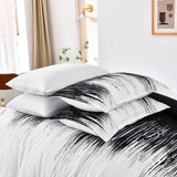 Dinjoy Ombre Black Comforter Set King Size Gradient Black White Boho Bedding Set for Teen Men Women 7 Pieces Bed in A Bag Bohemian Bed Set with Comforter, Sheets, Pillowcases & Shams Dinjoy