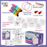 10 Pre-Stamped Embroidery Patterns for Beginners Embroidery Kit for Kids Girls Needlepoint Kits for Beginners Cross Stitch Craft Sewing Perfect for Ages 7-13