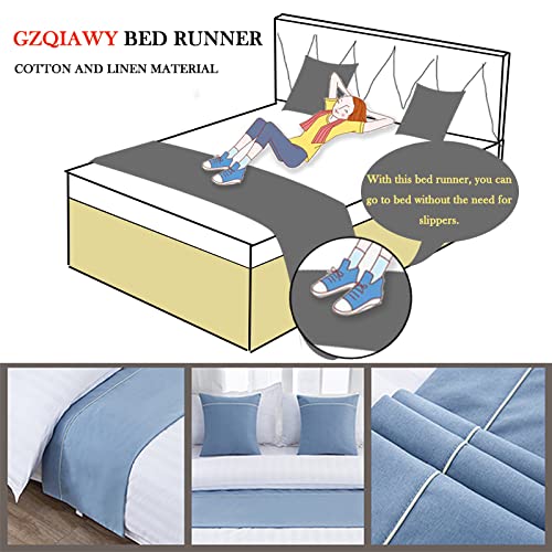 GZQIAWY Bedspreads Bed Runner Throw Bedding Single Queen King Bed Cover Towel Home Hotel Decorations,Sky Blue,50 X 210cm (Bed Scarf Only) GZQIAWY