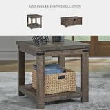 Signature Design by Ashley Hollum Rustic End Table with Shelf, Dark Brown Signature Design by Ashley