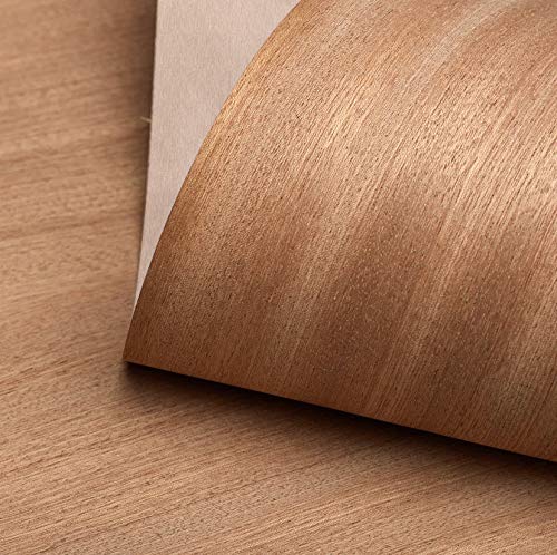 Edge Supply Mahogany Wood Veneer Sheet Flat Cut, 24” x 96”, Peel and Stick, “A” Grade Veneer Face – Easy Application with 3M Self Adhesive Veneer Edge Supply