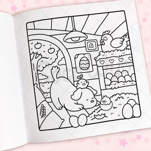 Cozy Cuties: Coloring Book for Adults and Kids (Cozy Spaces Coloring) WoodArtSupply
