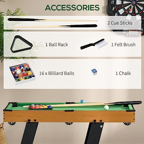 Soozier 38" Foldable Billiards Tabletop Game, Pool Table Set, Fun for The Whole Family with Easy Folding for Storage, Balls, Cues, Chalk, Brush for Game Room, Man Cave Soozier