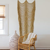 Macrame Curtain Boho Curtain Room Divider Doorway Wall Decor Fiber Yarn Art Craftsmanship Bedroom Wedding Backdrop 41" W x 75" L（1 Panel Flber
