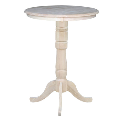 IC International Concepts Round Top Pedestal Dining Table, Unfinished - WoodArtSupply