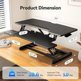 JYLH JOYSEEKER 35" Standing Desk Converter, Height Adjustable Desktop Riser with Keyboard Tray for Two Monitors, Sit to Stand up Computer Workstation for Home Office, Black JYLH JOYSEEKER
