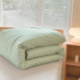NSNLGSGC Queen Comforter Set, Sage Green Gingham Bedding Comforter Sets, Green Grid Bed Comforter 3 Pieces (1 Comforter, 2 Pillowcases) NSNLGSGC