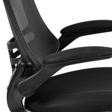 Flash Furniture Kelista Mid-Back Swivel Office Chair with Adjustable Seat Height, Ergonomic Mesh Desk Chair with Flip-Up Armrests, Black Flash Furniture