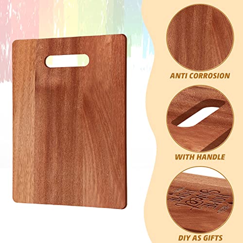 Vesici 18 Pack Bamboo/wood Cutting Board with Handles Bulk Plain Blanks Laser Engraving Chopping Board for Customized Engraving Gifts Crafts for Valentines Mother Women Gifts(Walnut,12''x9'') Vesici