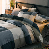 mixinni Full Comforter Set Men Boys Geometric Checkered Plaid Printed Bedding Comforter for All Season Soft Lightweight Bedding Set-Full Size mixinni