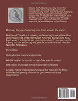 Feathered Friends: Relaxing Coloring Pages of birds for Kids and Adults WoodArtSupply