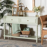 Bali & pari Karnia Console Table with Spindle Legs - 2-Drawer Accent Table with Turned Detailing and Open Shelf Storage for Living Room, Hallway, or Bedroom bali & pari