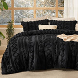 Bedsure Tufted Boho Comforter Set King Size - Black Boho Bed Set, GentleSoft™ 3 Pieces Farmhouse Shabby Chic Embroidery Bedding, Gifts for Woman, Soft Jacquard King Comforter for All Seasons Bedsure