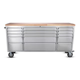 CT Copper Tailor 72-inch Tool Chest with 15 Drawers and Wheels, Mobile Garage Workbench Storage Tool Cabinet, Large Rolling Tool Box with Wood Top CT Copper Tailor