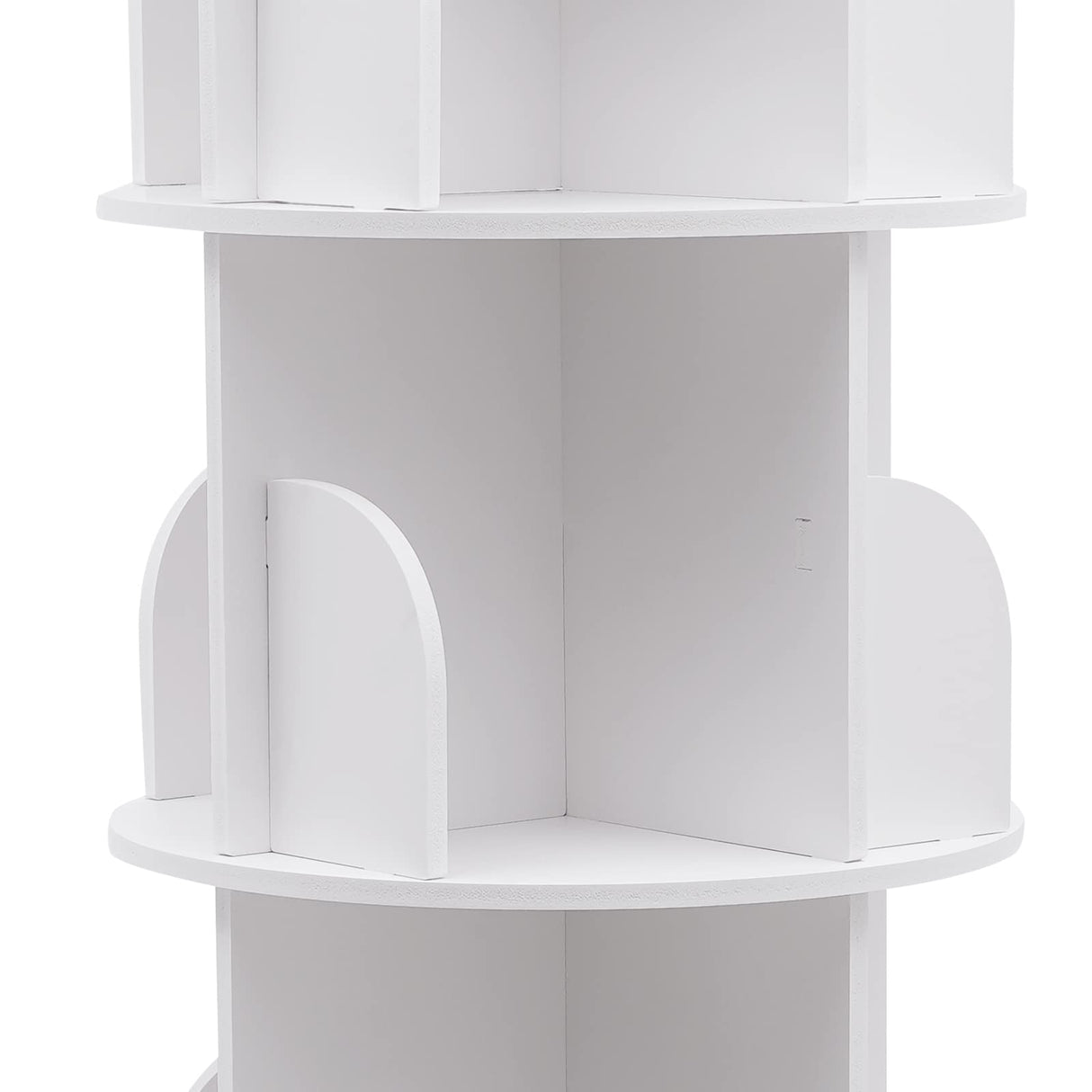 ZAWAYINE 5-Tier 360° Rotating White Bookshelf for Stylish Storage and Display ZAWAYINE