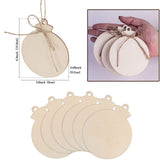 CYAOOI 50pcs Round Wooden Ornaments with Hole, 4'' Unfinished Predrilled Wood Slices Wood Circles for Crafts Centerpieces, DIY Wooden Christmas Ornaments for Christmas Trees Decor Hanging Ornaments CYAOOI