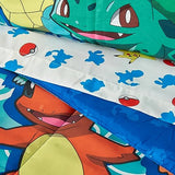 Northwest Twin Bed in a Bag Set – Pokémon First Starters Design – 5-Piece Bedding Set with Comforter, Fitted Sheet, Flat Sheet, Pillowcase, Sham Northwest