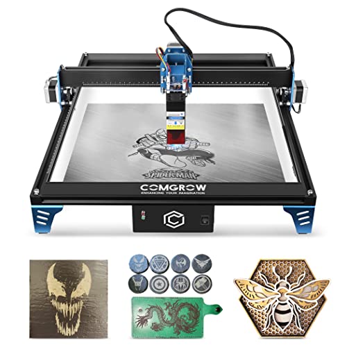 Comgrow Z1 Laser Engraver 10000mW Output Power, 24V Desktop Laser Cutter and Engraving Machine with Eye Protection Compressed Laser Spot 0.08mm, 10000mm/min Diode Laser Cutting for Metal Wood, Laser 4 Comgrow