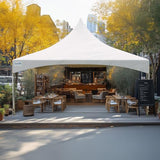 Quictent 20x20 Heavy Duty High Peak Frame Party Tent Fire Retardant 7.2' Side Height Outdoor Canopy White Vinyl, 60 Person Capacity Tent for Parties, Weddings, Events, Commercial and Residential Use Quictent