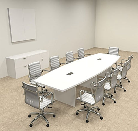Modern Boat Shaped 12' Feet Conference Table, OF-CON-C123 UTMOST FURNITURE