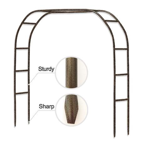 Metal Garden Arch,7.8 Feet High x 5.5 Feet Wide Sturdy Metal Arbor with Sharp Ends for Climbing Vines and Plants,Weddings Quinceaneras Party Decoration LeJoy Garden