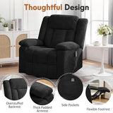 Korser Rocker Recliner Chair for Adults, 360° Swivel Rocker Recliner with Massage and Heating, Nursery Rocking Chairs with Side Pockets, Manual Reclining Chair for Living Room, Bedroom or Nursery