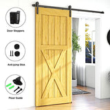 LQKUMJG 6FT Sliding Barn Door Hardware Kit for Single Wood Door, Smoothly and Quietly, Easy to Install Fit 35" Wide and 1.18"-1.96" Thickness Door Panel, includes Installation Instruction LQKUMJG