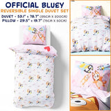 Get Trend Bluey Single Duvet Cover Set with Pillowcase for Boys, Girls, 53"x79", Soft Cotton Kids Bedding, Gifts for Kids (Multi Bluey) Get Trend